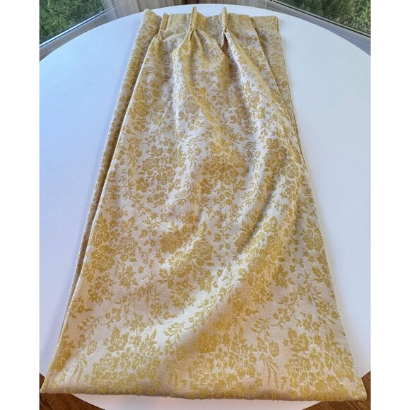 Vintage 1960s curtain, gold brocade, MCM blackout bedroom drape, Grants Fashions - Picture 5 of 10